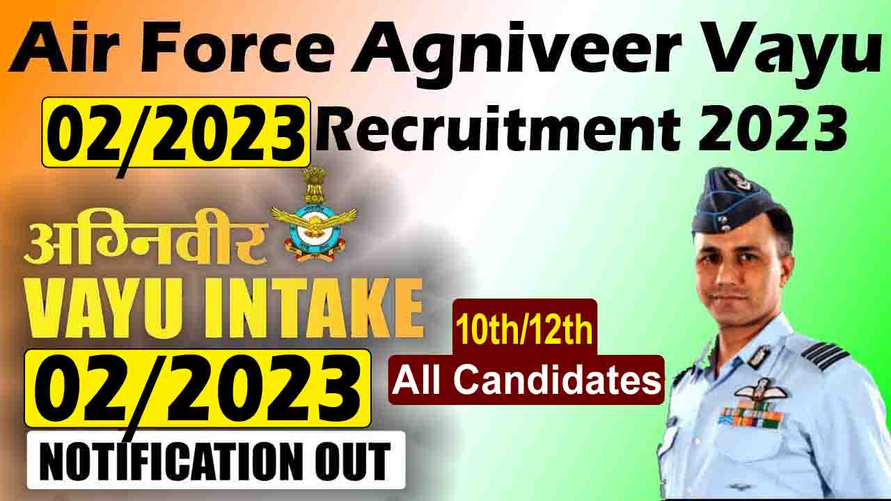 Airforce Agniveer Vayu Sports Quota Recruitment 2023 Notification Out