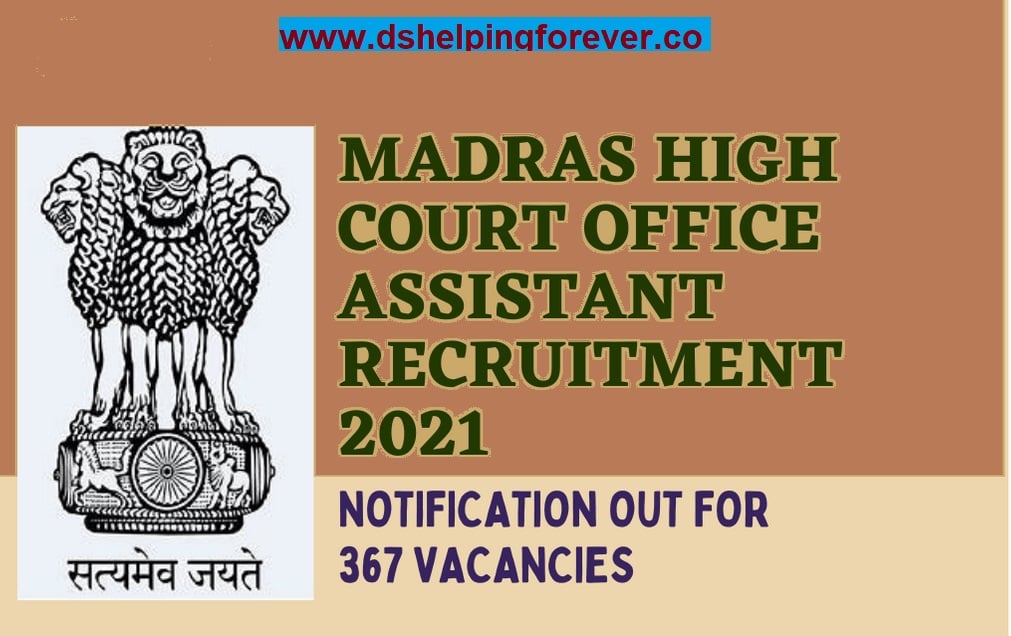 Madras High Court Varies Post Vacancy 2021