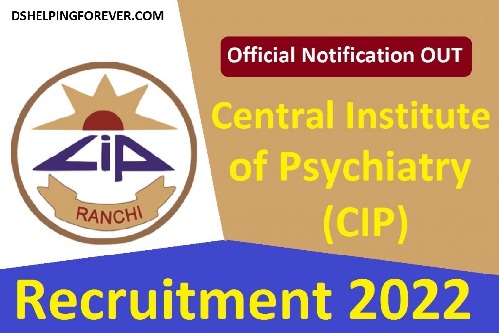 CIP Ranchi Ward Attendant Online form 2022