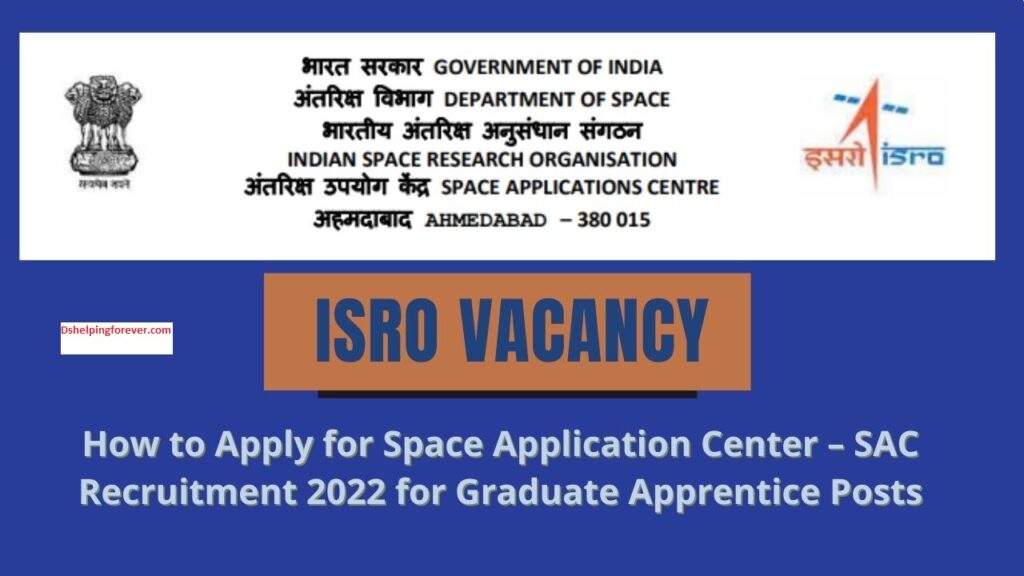 ISRO SAC Apprentice Recruitment