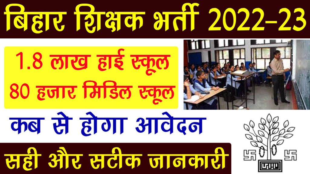 Bihar Teacher Recruitment 2023 - बिहार 1.82 लाख शिक्षक भर्ती 2023