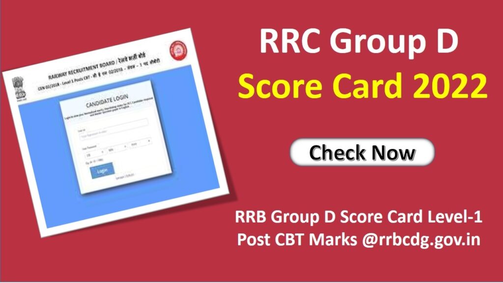 Download RRC Group D Score Card 2022