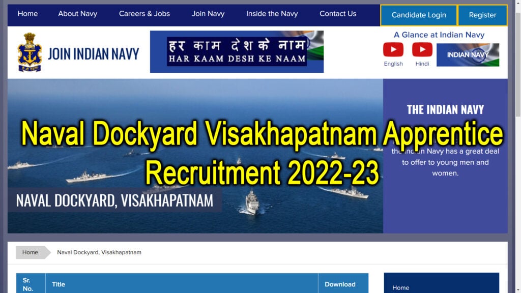 Naval Dockyard Visakhapatnam Apprentice Recruitment 2022-23