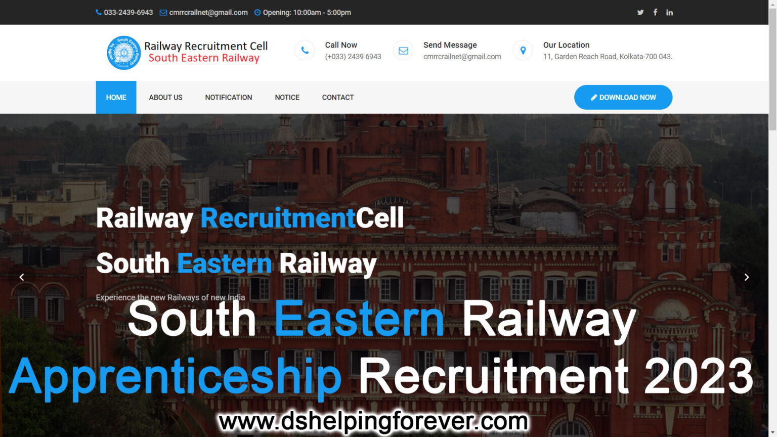 South Eastern Railway Recruitment 2023 Official Notice And Apply Link   South Eastern Railway Recruitment 1536x864 