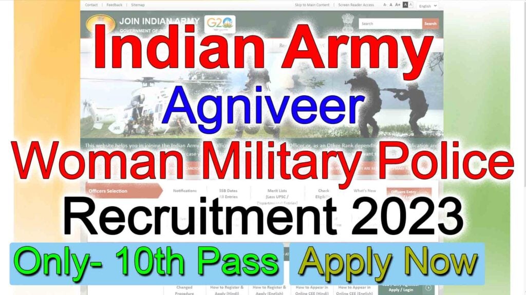 Indian Army Agniveer Women Military Police Recruitment 2023