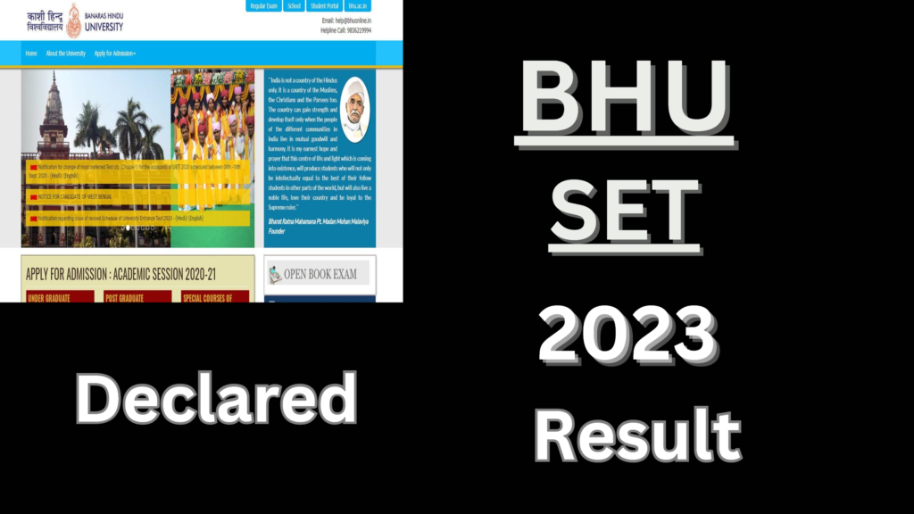 BHU Set 2023 Result