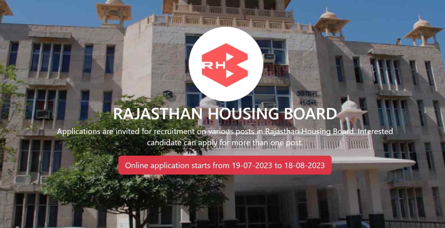 Rajasthan Housing Board Vacancy 2023 - राजस्थान आवास मण्डल 12th पास ...