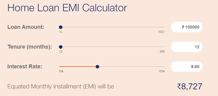 Bank of Baroda Home Loan EMI Calculator