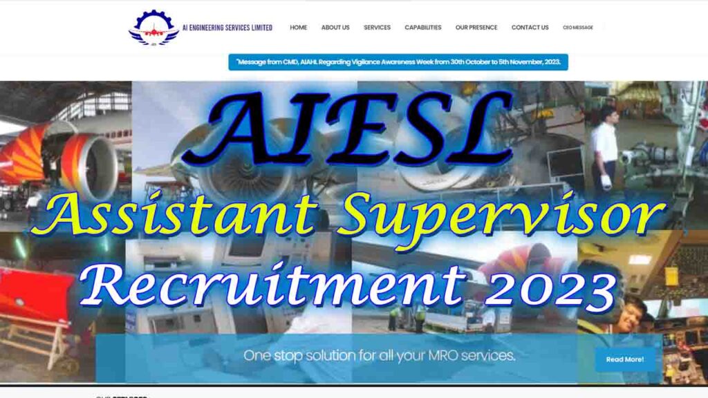 AIESL Assistant Supervisor Recruitment 2023
