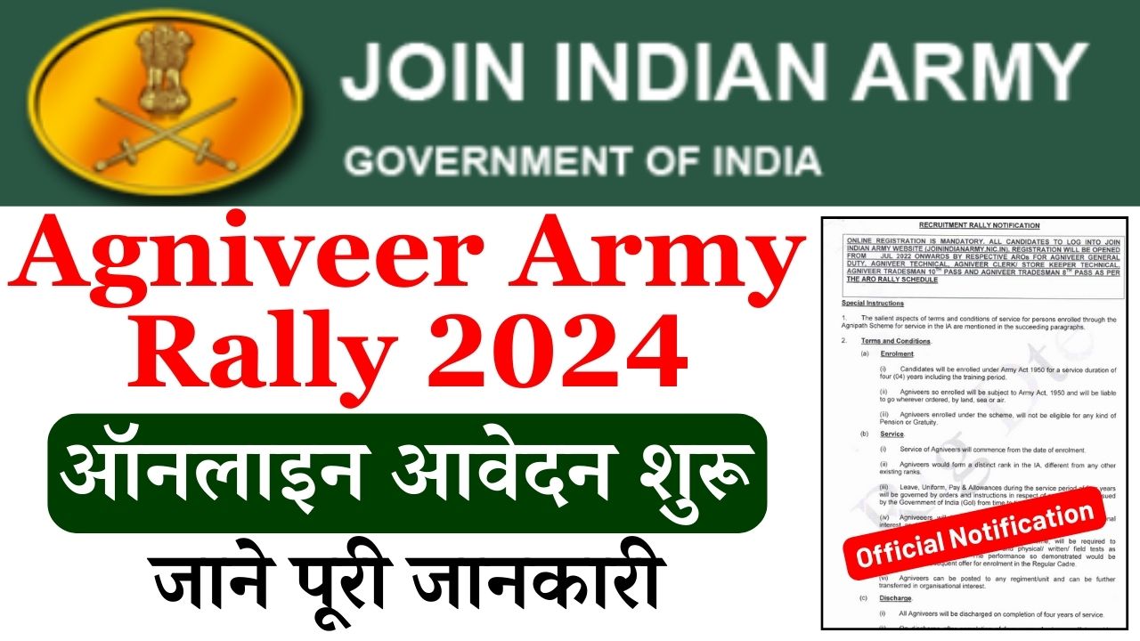 Indian Army Agniveer Rally Recruitment 2024 Rally Schedule   Indian Army Agniveer Rally Recruitment 2024 