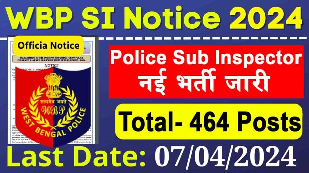 West Bengal Sub Inspector Bharti 2024