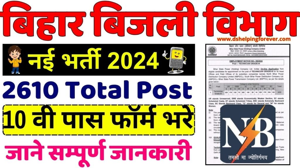 Bihar Bijali Vibhag BSPHCL Recruitment 2024