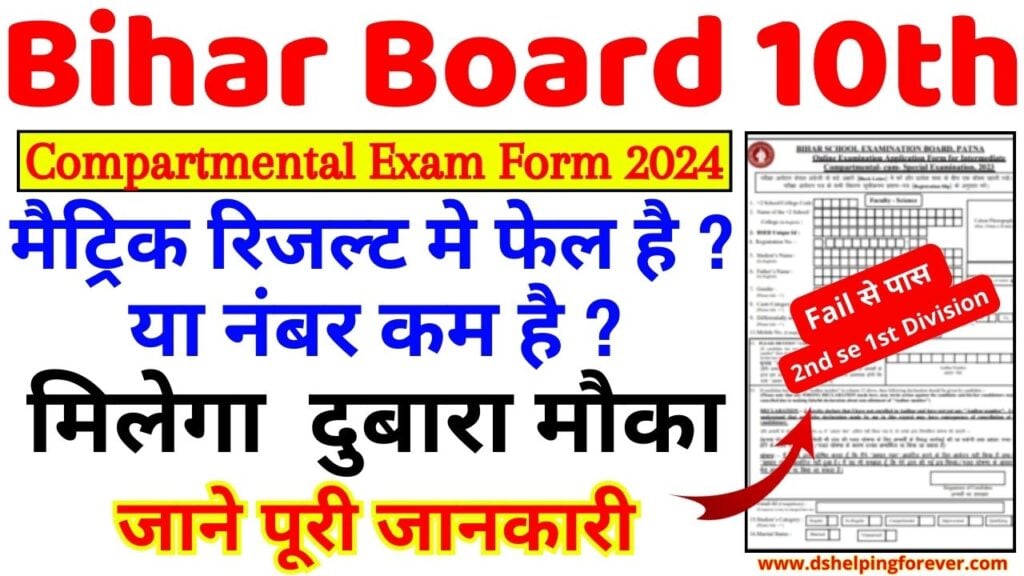 Bihar Board 10th Compartment Form 2024