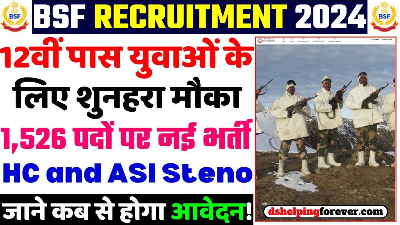 BSF HC and ASI Steno Recruitment 2024