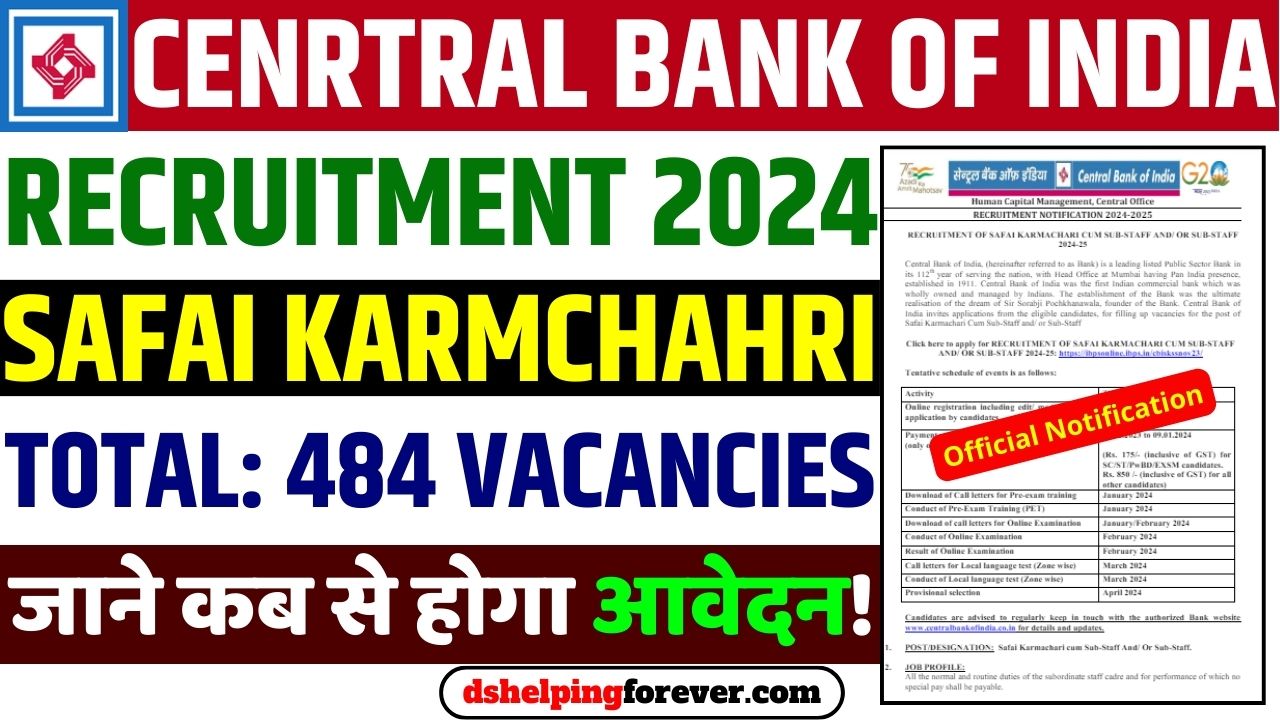 CBI Safai Karmchari Recruitment 2024