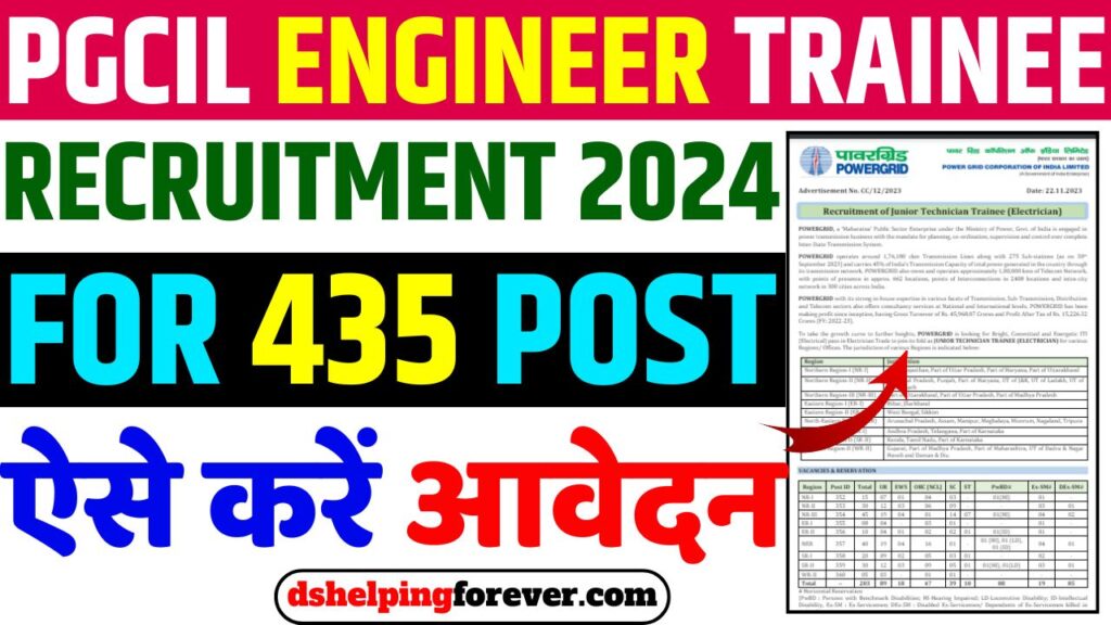 PGCIL Engineer Trainee Recruitment 2024