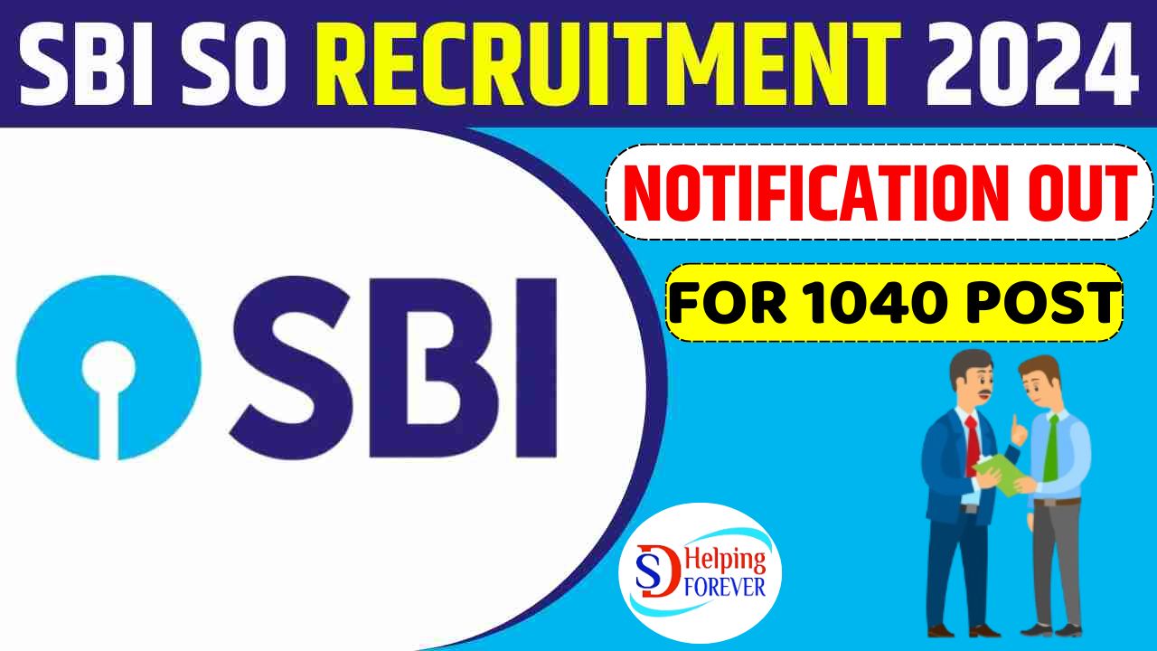 SBI SO Recruitment 2024