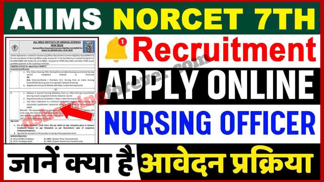 AIIMS NORCET 7th Online Form 2024