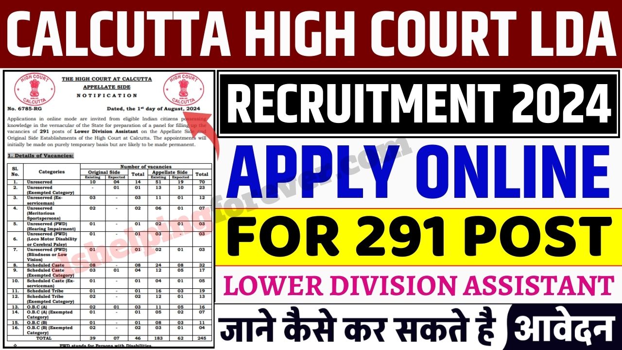 HC Calcutta Lower Division Assistant Recruitment 2024 