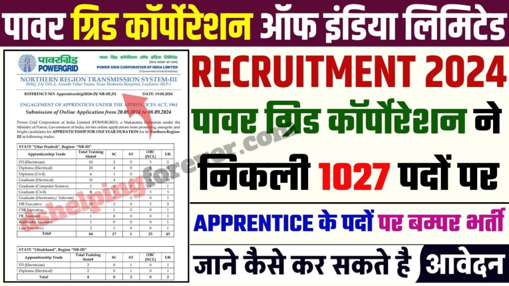 PGCIL Apprentice Recruitment 2024