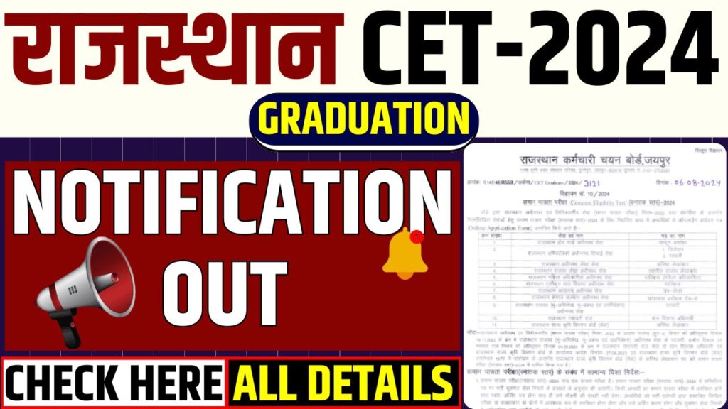 Rajasthan CET Graduation Level 2024