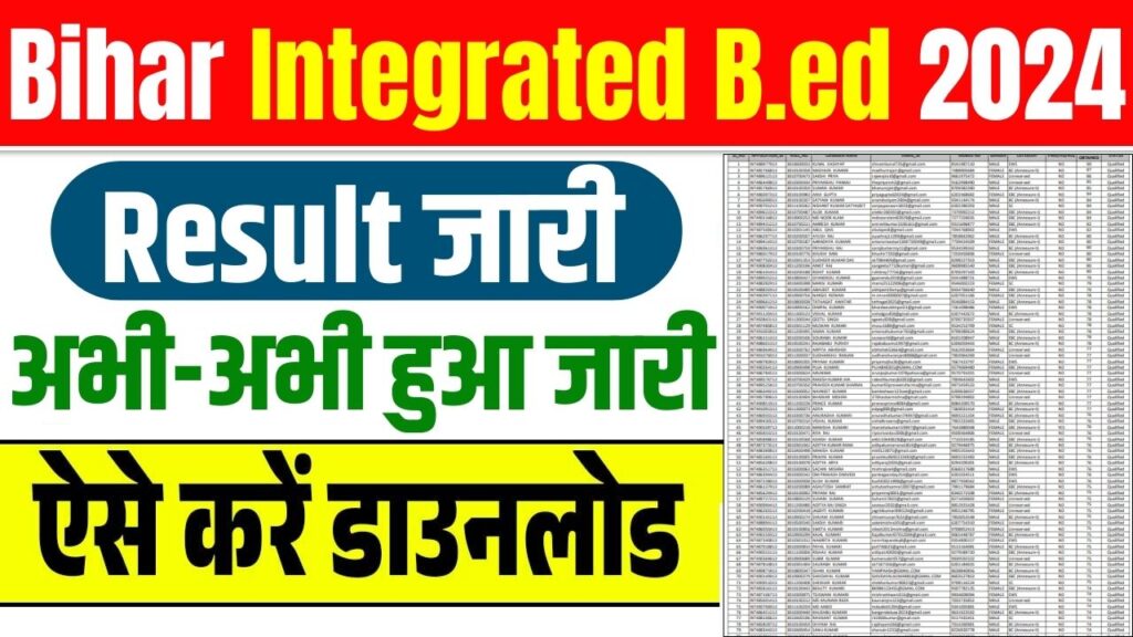 Bihar Integrated B.ED 2024 Result