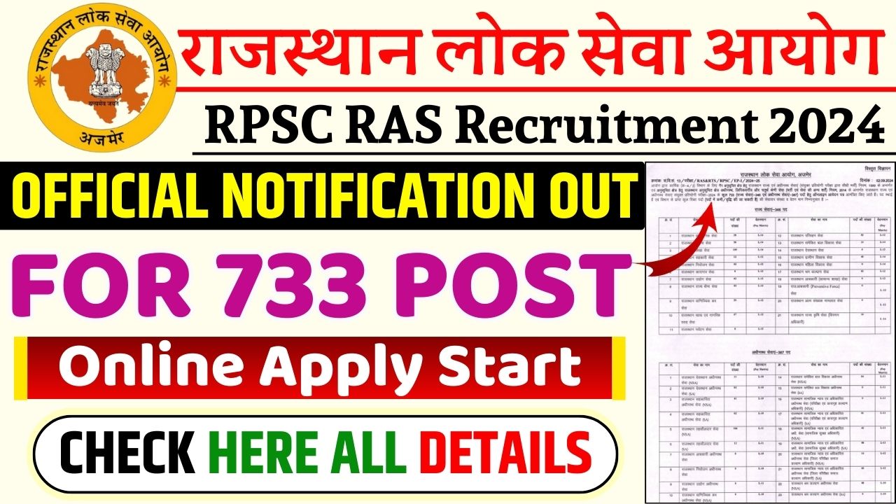 Rajasthan RPSC RAS Recruitment 2024