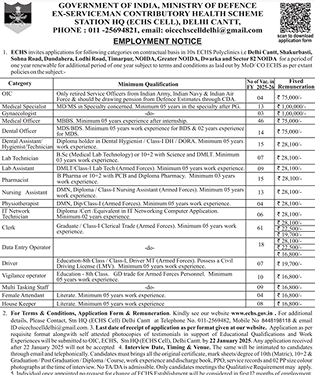 Delhi Cantt ECHS Sarkari Naukri 2025